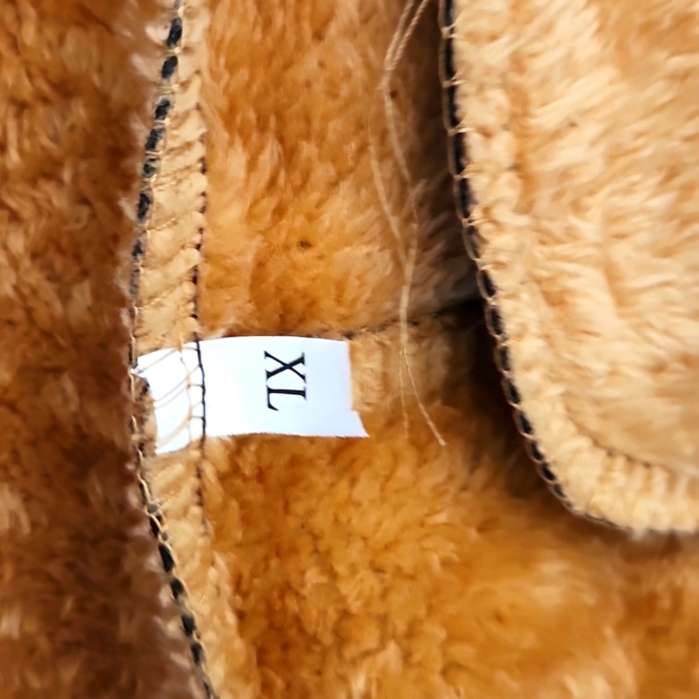 PRE-LOVED UNBRANDED FAUX LEATHER FUR LINED MEN'S JACKET-XL - Picture 3 of 8